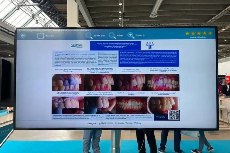 Presentación académica de odontología en EuroPerio 10, Copenhague.