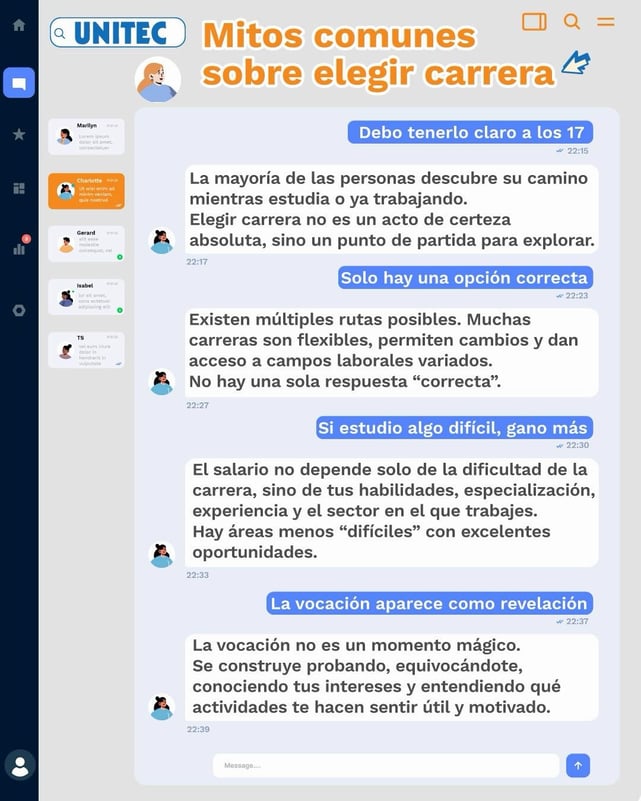 mitos comunes al elegir carrera infografía
