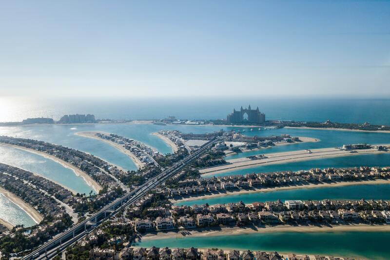 Vista aerea de Palm Jumeirah Dubai 