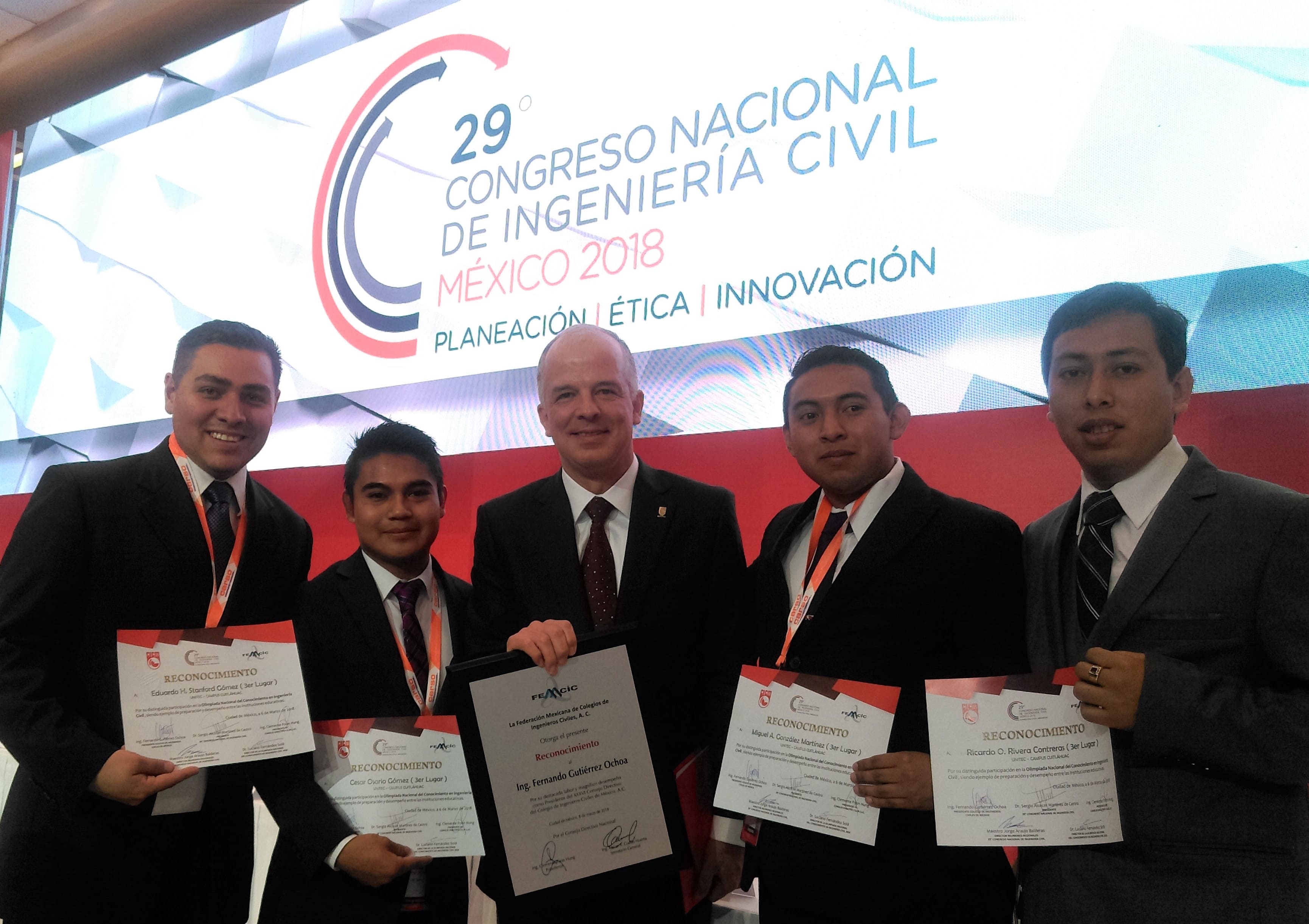 Representantes de UNITEC obtienen 3er. lugar en Olimpiada Nacional de Ing. Civil 4